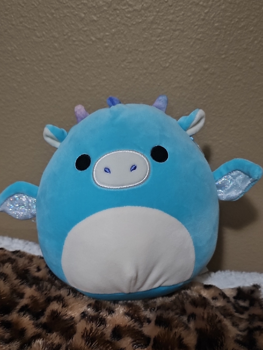 Squishmallows Teal Plush with Cream Tag Accent